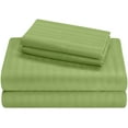 thumbnail image 1 of Pure Giza Cotton (Short King) Striped Pattern Bed Sheets Set 300 Thread Count Bedding – Short King Bed, 15" Inch Deep Pocket 300TC Sheet - Sage Stripe, 1 of 7