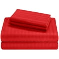 thumbnail image 1 of Pure Giza Cotton (Twin Size) Striped Pattern Bed Sheets Set- 300-TC Bedding – Twin Size Bed, 12" Inch Deep Pocket 300TC Twin Sheets - Blood Red Stripe, 1 of 7