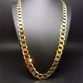 thumbnail image 1 of Pure Gold Color Men‘s Cuban Chain Necklace Jewelry Plated 24k Gold 10mm Heavry Link Chain Necklace for Men 55/60/65/70CM Long SIHAO, 1 of 6