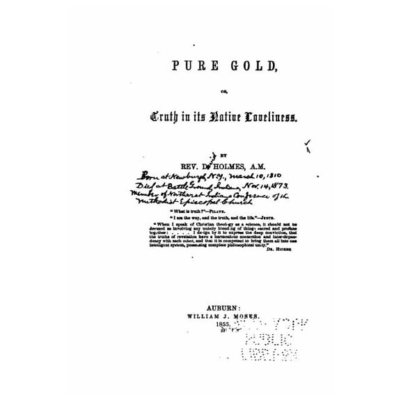 Pure Gold, Or, Truth in Its Native Loveliness (Paperback)