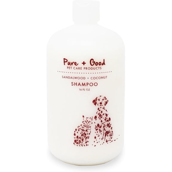 Pure + Good Pet Sandalwood + Coconut Shampoo for Dogs & Cats, 16 oz Bottle
