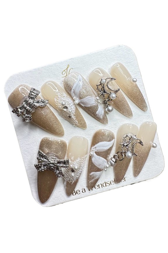 Pure Handmade Press on nails, JC Press On Nails Kit , Short Length Nail Press Ons, Durable, Easy Application, Stylish Impress Press On Nails,Perfect for Daily Wear & Special OccasionsE31 M
