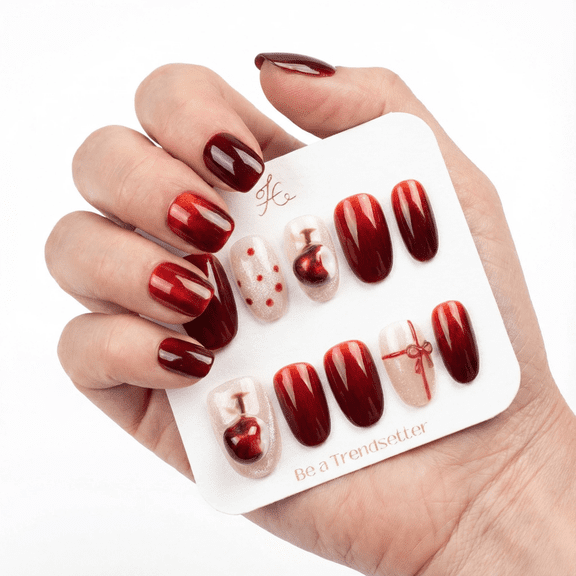 Pure Handmade Press on nails, JC Press On Nails Kit , Short Length Nail Press Ons, Durable, Easy Application, Stylish Impress Press On Nails,Perfect for Daily Wear & Special OccasionsE108 M