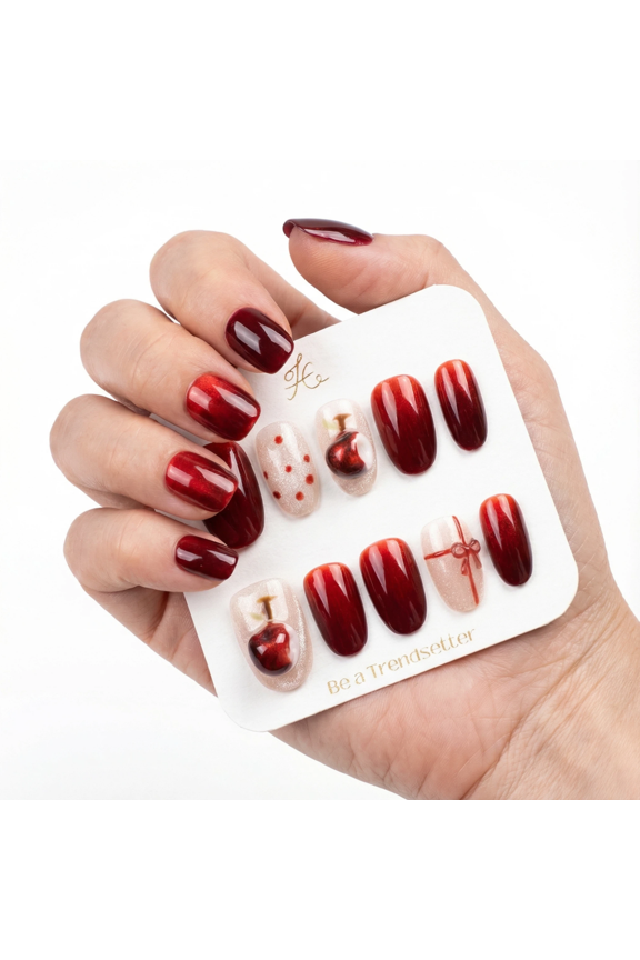 Pure Handmade Press on nails, JC Press On Nails Kit , Short Length Nail Press Ons, Durable, Easy Application, Stylish Impress Press On Nails,Perfect for Daily Wear & Special OccasionsE108 M