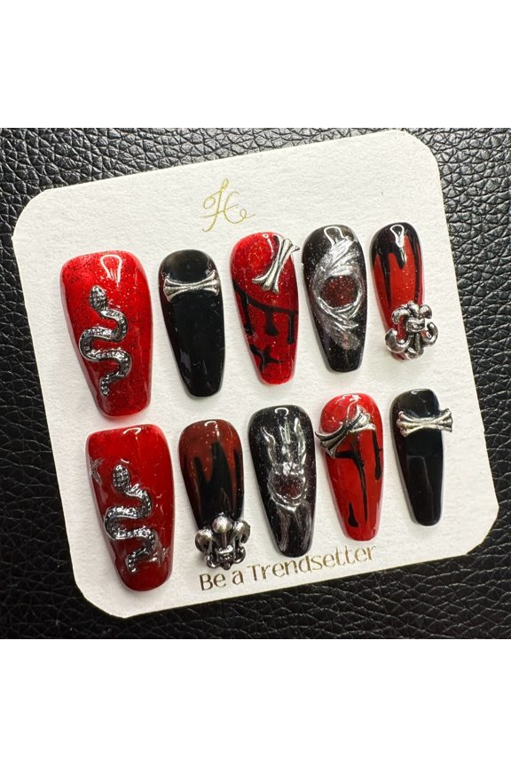 Pure Handmade Press on nails, JC Press On Nails Kit , Short Length Nail Press Ons, Durable, Easy Application, Stylish Impress Press On Nails,Perfect for Daily Wear & Special OccasionsE101 M