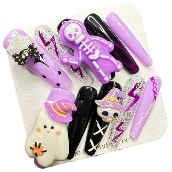 Pure Handmade Press on nails, JC Press On Nails Kit , Short Length Nail Press Ons, Durable, Easy Application, Stylish Impress Press On Nails,Perfect for Daily Wear & Special OccasionsE64 M