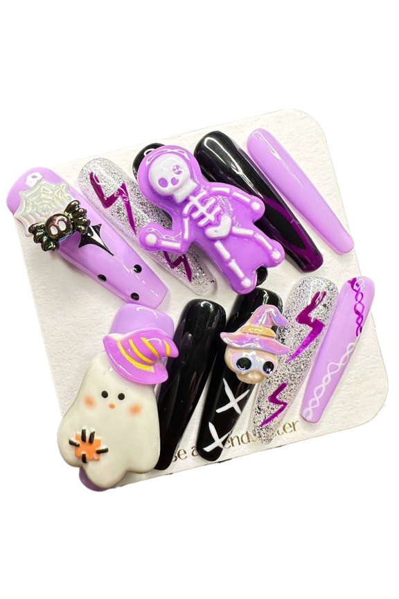 Pure Handmade Press on nails, JC Press On Nails Kit , Short Length Nail Press Ons, Durable, Easy Application, Stylish Impress Press On Nails,Perfect for Daily Wear & Special OccasionsE64 M