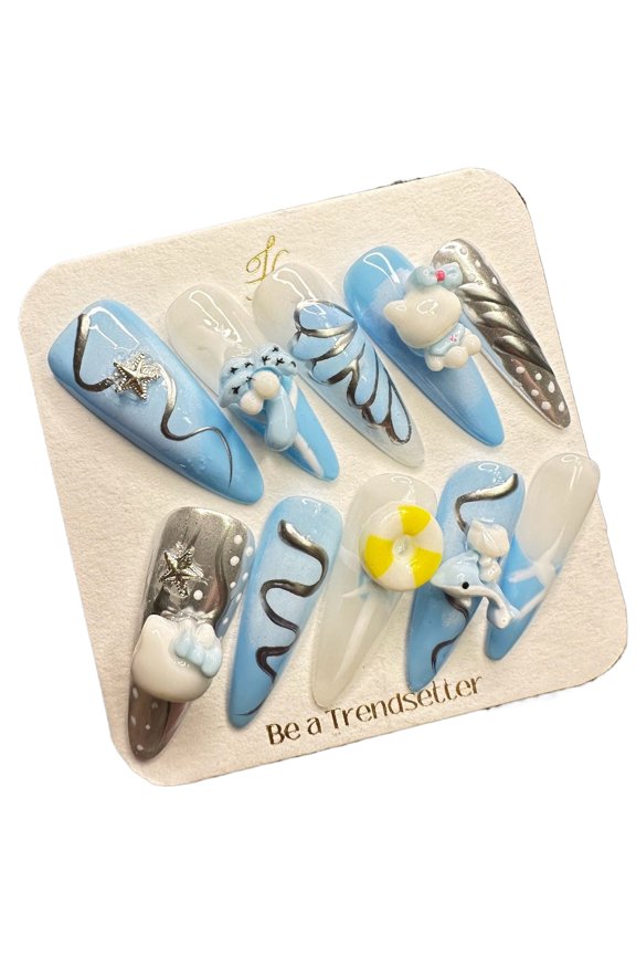Pure Handmade Press on nails, JC Press On Nails Kit , Short Length Nail Press Ons, Durable, Easy Application, Stylish Impress Press On Nails,Perfect for Daily Wear & Special OccasionsE21 M