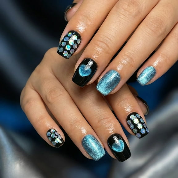 Pure Handmade Press on nails, JC Press On Nails Kit , Short Length Nail Press Ons, Durable, Easy Application, Stylish Impress Press On Nails,Perfect for Daily Wear & Special OccasionsE106 M