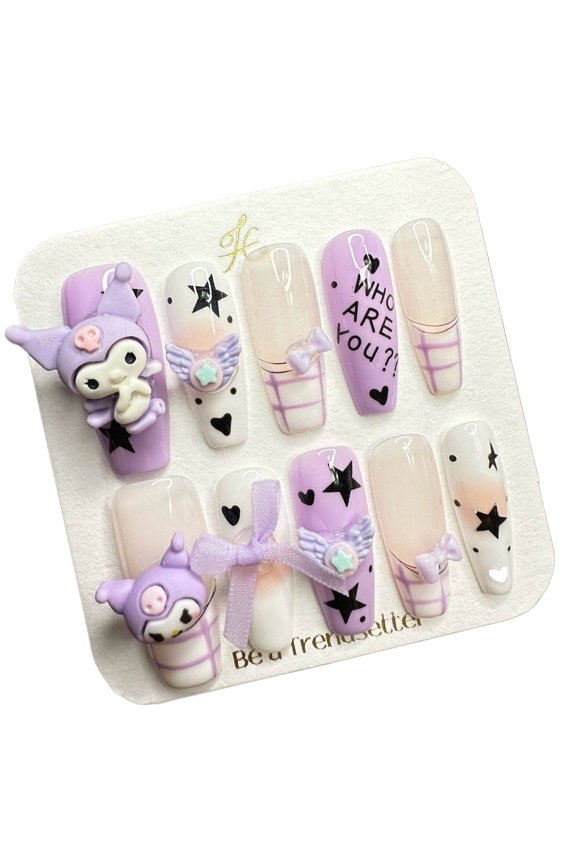 Pure Handmade Press on nails, JC Press On Nails Kit , Short Length Nail Press Ons, Durable, Easy Application, Stylish Impress Press On Nails,Perfect for Daily Wear & Special OccasionsE53 M