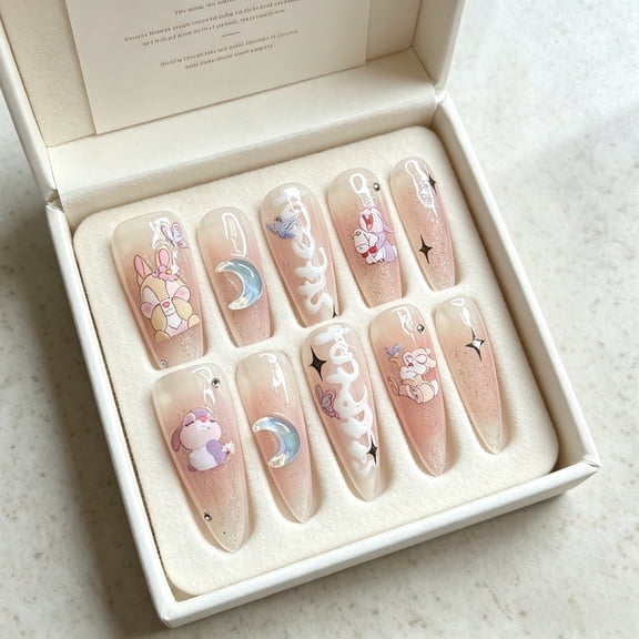 Pure Handmade Press on nails, JC Press On Nails Kit , Short Length Nail Press Ons, Durable, Easy Application, Stylish Impress Press On Nails,Perfect for Daily Wear & Special OccasionsW17 M