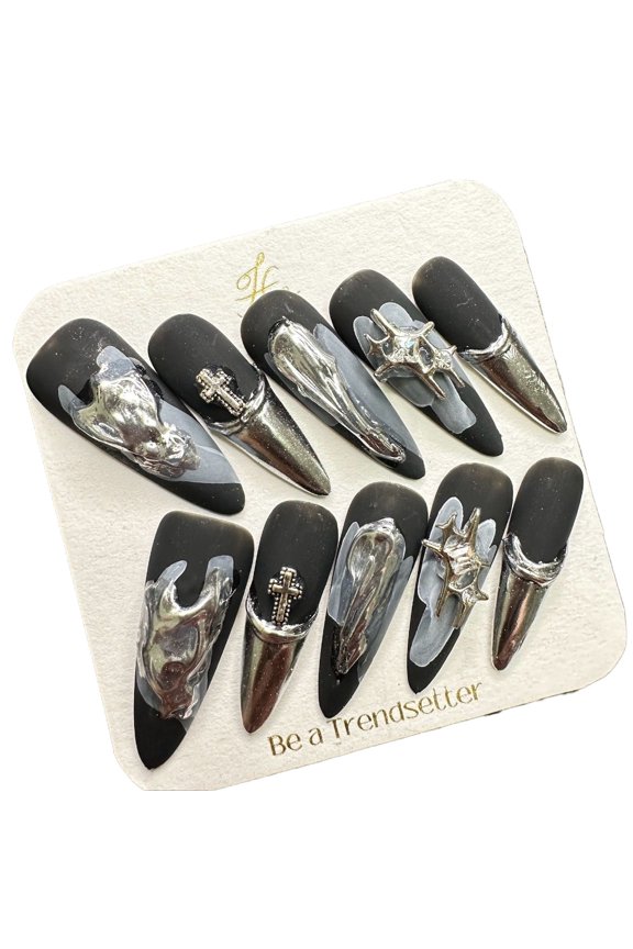 Pure Handmade Press on nails, JC Press On Nails Kit , Short Length Nail Press Ons, Durable, Easy Application, Stylish Impress Press On Nails,Perfect for Daily Wear & Special OccasionsE38 M