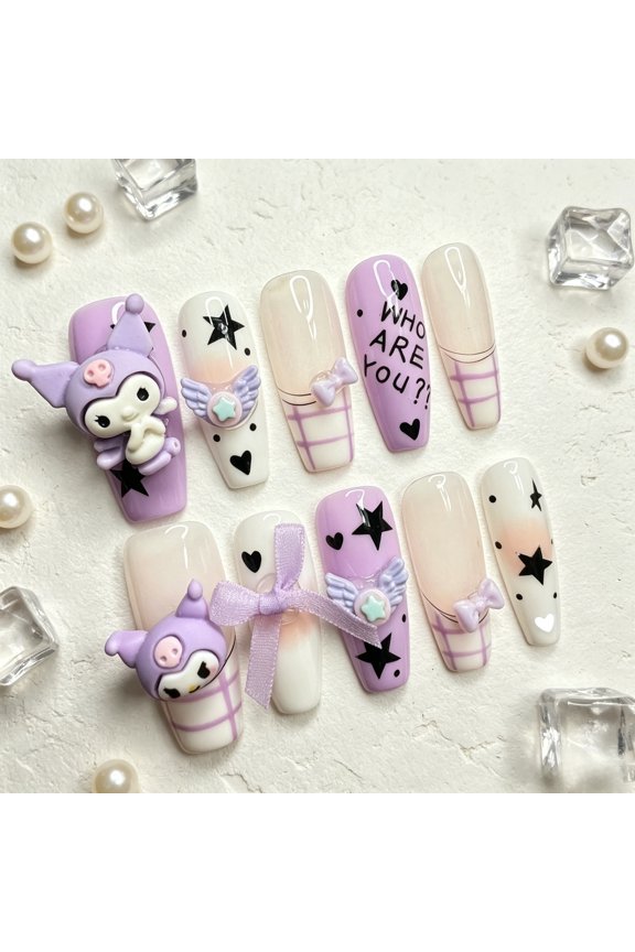 Pure Handmade Press on nails, JC Press On Nails Kit , Short Length Nail Press Ons, Durable, Easy Application, Stylish Impress Press On Nails,Perfect for Daily Wear & Special OccasionsE53 M