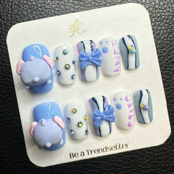 Pure Handmade Press on nails, JC Press On Nails Kit , Short Length Nail Press Ons, Durable, Easy Application, Stylish Impress Press On Nails,Perfect for Daily Wear & Special OccasionsW2 M