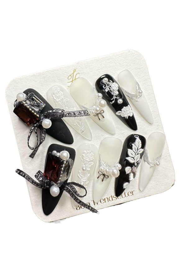 Pure Handmade Press on nails, JC Press On Nails Kit , Short Length Nail Press Ons, Durable, Easy Application, Stylish Impress Press On Nails,Perfect for Daily Wear & Special OccasionsE32 M