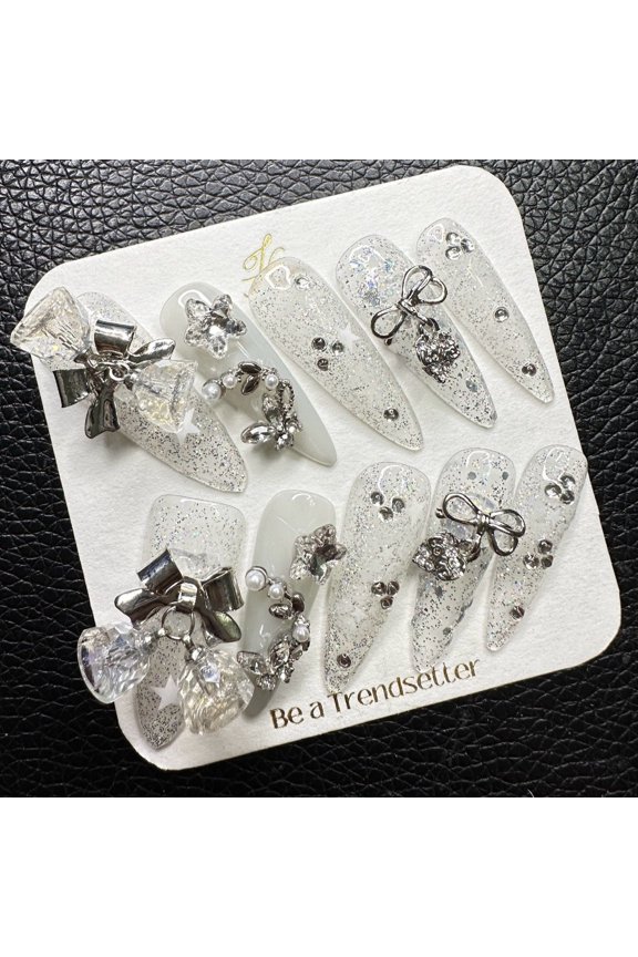 Pure Handmade Press on nails, JC Press On Nails Kit , Short Length Nail Press Ons, Durable, Easy Application, Stylish Impress Press On Nails,Perfect for Daily Wear & Special OccasionsE12 M