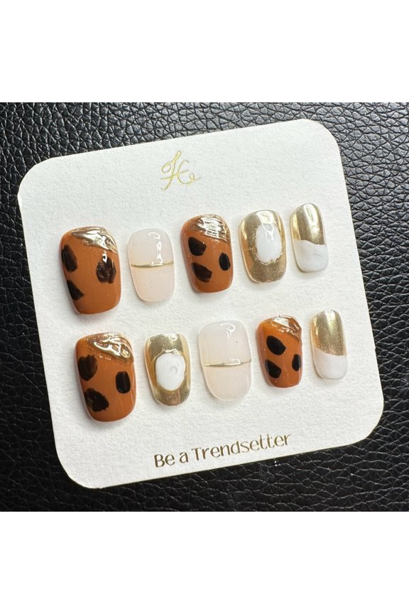 Pure Handmade Press on nails, JC Press On Nails Kit , Short Length Nail Press Ons, Durable, Easy Application, Stylish Impress Press On Nails,Perfect for Daily Wear & Special OccasionsE103 M