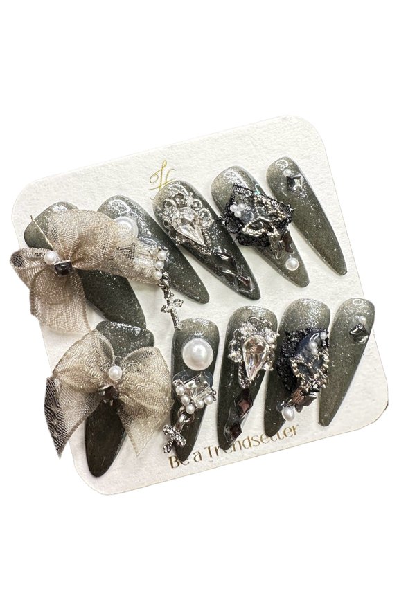 Pure Handmade Press on nails, JC Press On Nails Kit , Short Length Nail Press Ons, Durable, Easy Application, Stylish Impress Press On Nails,Perfect for Daily Wear & Special OccasionsE30 M