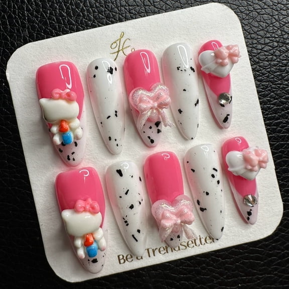 Pure Handmade Press on nails, JC Press On Nails Kit , Short Length Nail Press Ons, Durable, Easy Application, Stylish Impress Press On Nails,Perfect for Daily Wear & Special OccasionsE115 M