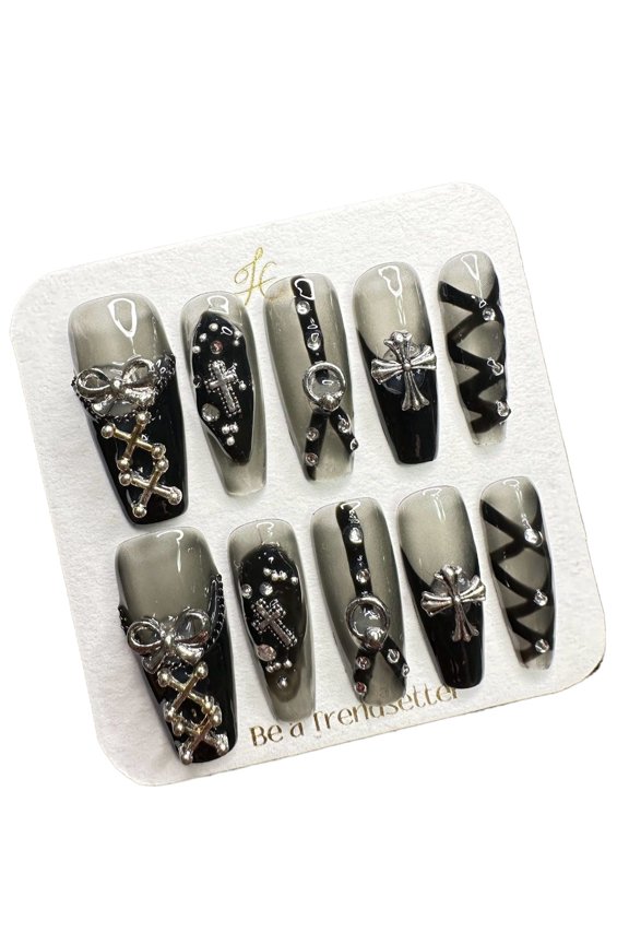 Pure Handmade Press on nails, JC Press On Nails Kit , Short Length Nail Press Ons, Durable, Easy Application, Stylish Impress Press On Nails,Perfect for Daily Wear & Special OccasionsE33 M