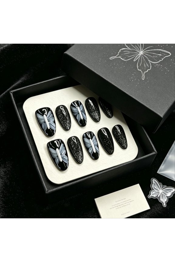 Pure Handmade Press on nails, JC Press On Nails Kit , Short Length Nail Press Ons, Durable, Easy Application, Stylish Impress Press On Nails,Perfect for Daily Wear & Special OccasionsE114 M