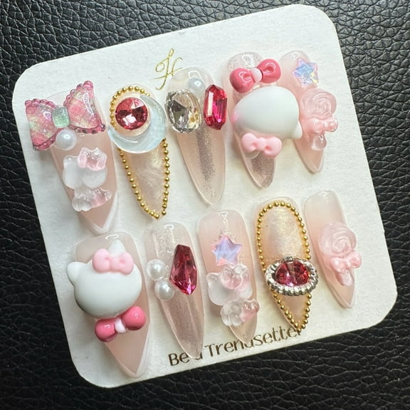 Pure Handmade Press on nails, JC Press On Nails Kit , Short Length Nail Press Ons, Durable, Easy Application, Stylish Impress Press On Nails,Perfect for Daily Wear & Special OccasionsW8 M