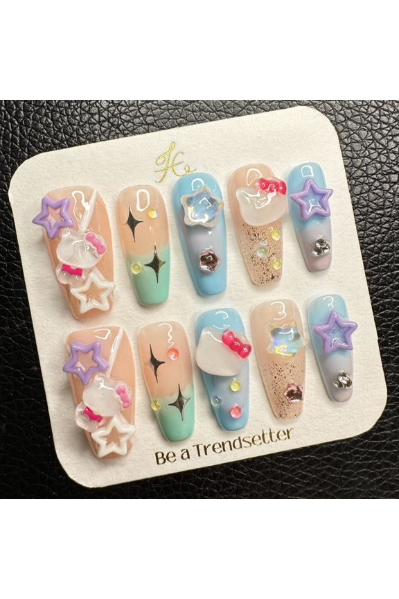 Pure Handmade Press on nails, JC Press On Nails Kit , Short Length Nail Press Ons, Durable, Easy Application, Stylish Impress Press On Nails,Perfect for Daily Wear & Special OccasionsE104 M
