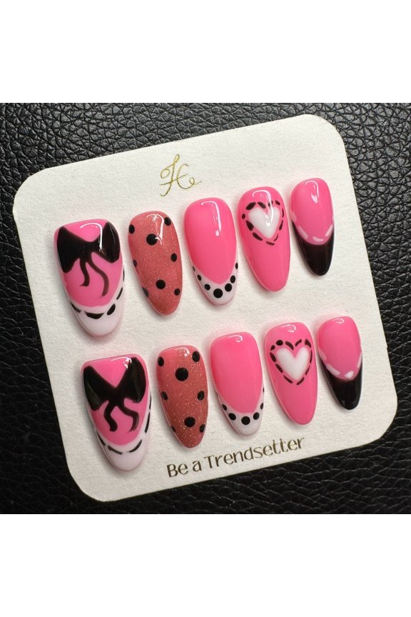 Pure Handmade Press on nails, JC Press On Nails Kit , Short Length Nail Press Ons, Durable, Easy Application, Stylish Impress Press On Nails,Perfect for Daily Wear & Special OccasionsE116 M