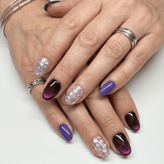 Pure Handmade Press on nails, JC Press On Nails Kit , Short Length Nail Press Ons, Durable, Easy Application, Stylish Impress Press On Nails,Perfect for Daily Wear & Special OccasionsE107 M