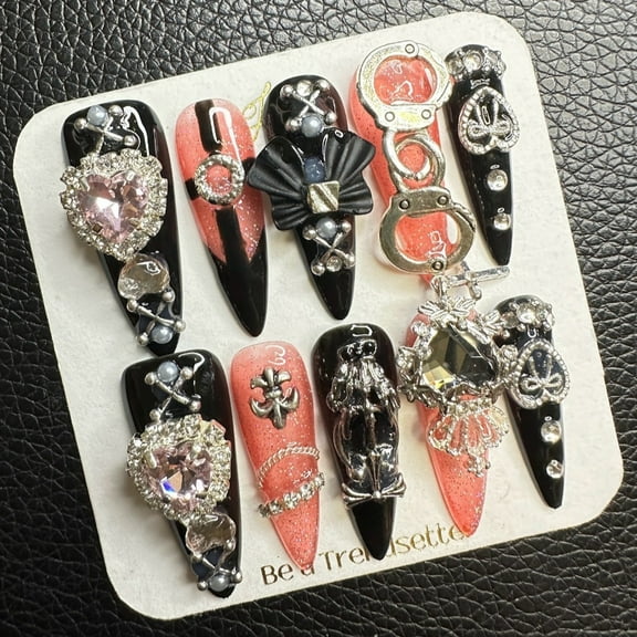 Pure Handmade Press on nails, JC Press On Nails Kit , Short Length Nail Press Ons, Durable, Easy Application, Stylish Impress Press On Nails,Perfect for Daily Wear & Special OccasionsW22 M
