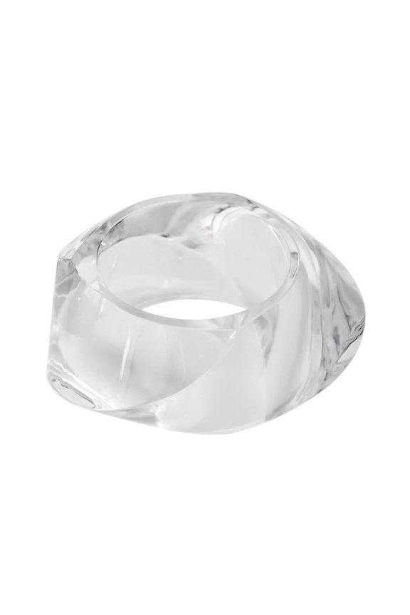 Diaphanus Serenity Handmade Acrylic Bangle Fluid Seamless Design Crystal Clear Transparency Timeless Sophistication Elegant Statement Jewelry for Women