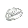 thumbnail image 1 of Gem & Harmony Pure Heart Ring in Sterling Silver with Synthetic Cubic Zirconia (CZ) for Women, 1 of 6