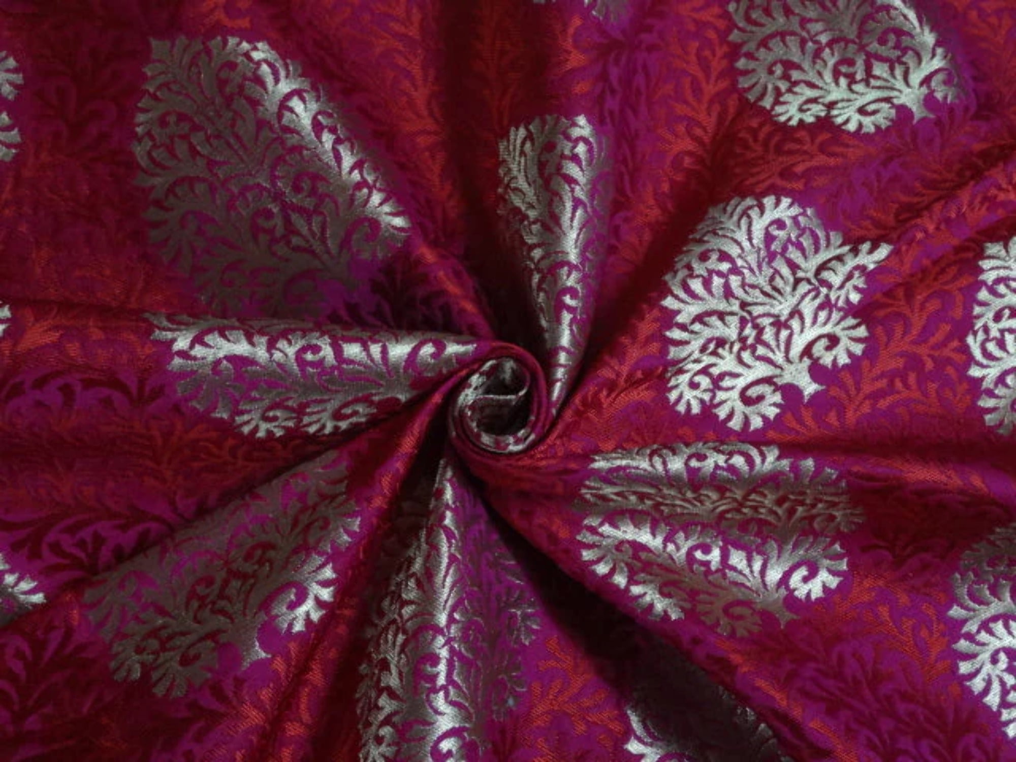 Red Pink Tint Silk Brocade 519 Fabric main image 1