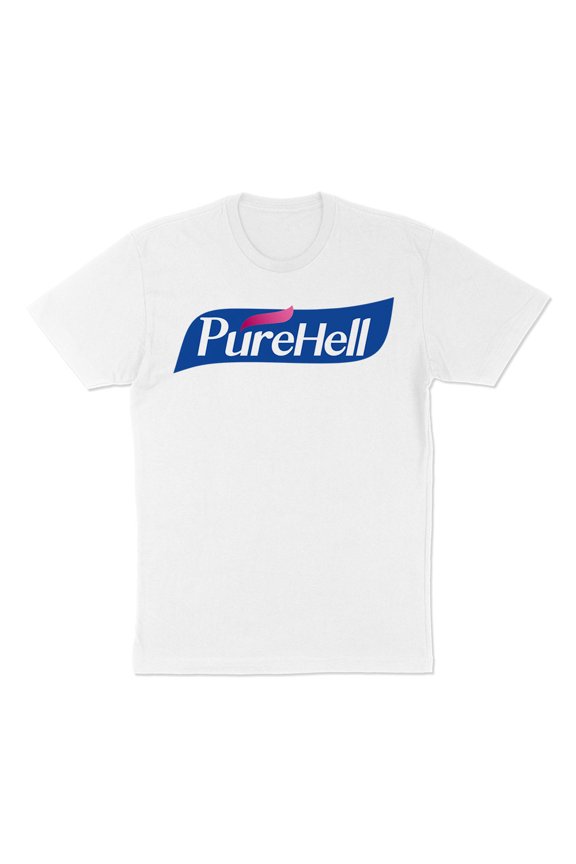 Pure Hell Funny Hand Germ Virus Antibacterial Shirt Small White