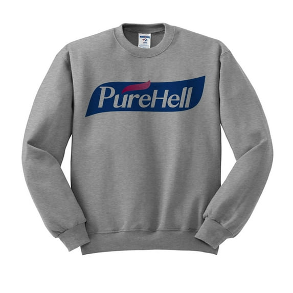 Pure Hell Funny Hand Germ Virus Antibacterial Sweatshirt X-Large Gray