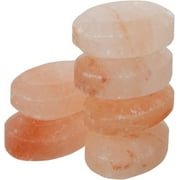 Pure Himalayan Salt Works Flat Oval Massage Stone, Pink Crystal Hand-Carved Stone for Massage, Deodorant and Salt and Sugar Scrubs, 2.5  W x 3.5  L x 1  D Pack of 6