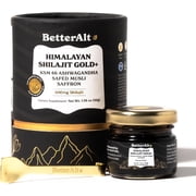 BetterAlt Pure Himalayan Organic Shilajit Gold+ Resin   Natural Energy & Stamina   Shilajit for Men & Women, 30g