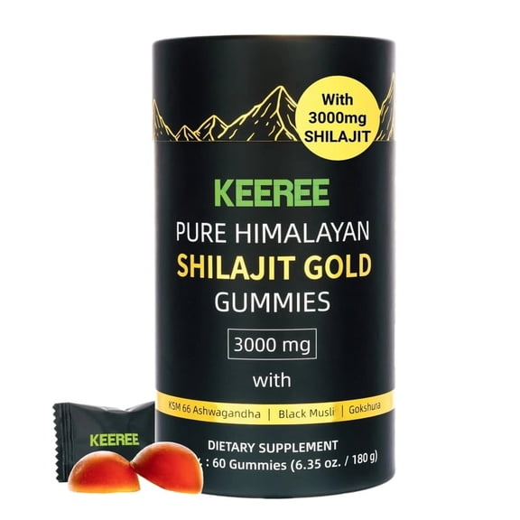 Chipchipa Pure Himalayan Shilajit Gold Gummies - 3000mg, 60 Count - Organic Shilajit Supplement for Men & Women, Natural Energy, Stamina & Vitality Boost, Herbal Wellness Support