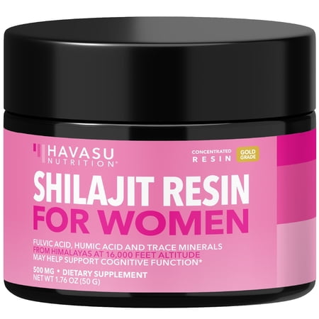 Havasu Nutrition Pure Himalayan Shilajit Resin for Women with Fulvic Acid, 500mg, 1.76 oz