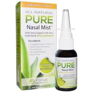 Pure Nasal Mist 1.5oz | Sinus Relief Nasal Spray | Soothe and Moisturize Your Nose | Silver Nasal Spray with Aloe, Erythritol, and Olive Leaf Extract