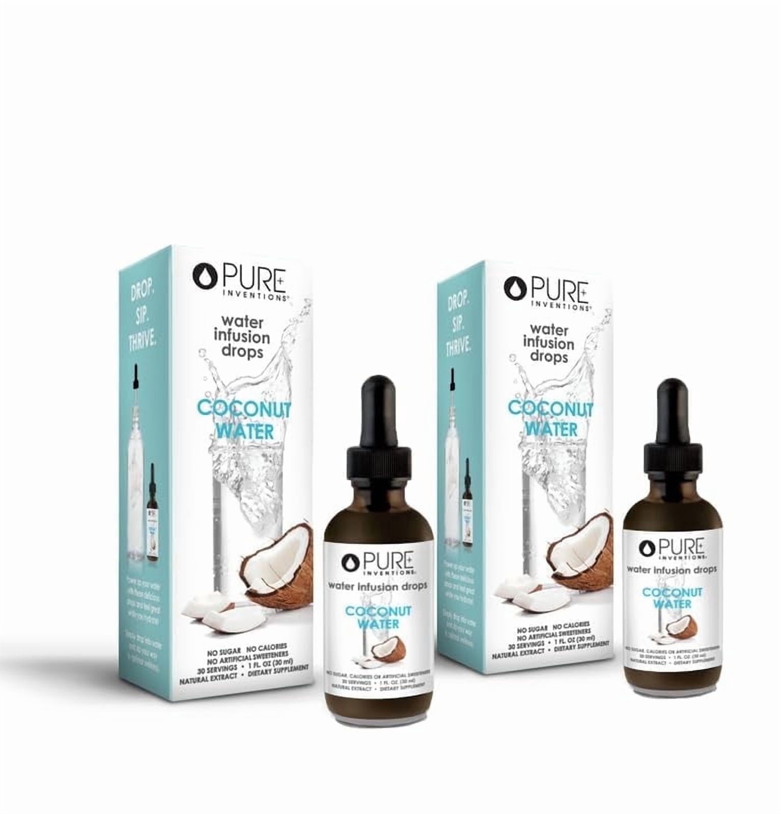 Pure Inventions Coconut Water Enhancer, Electrolytes, Sugar-Free, 30 Servings Each, 2 Pack