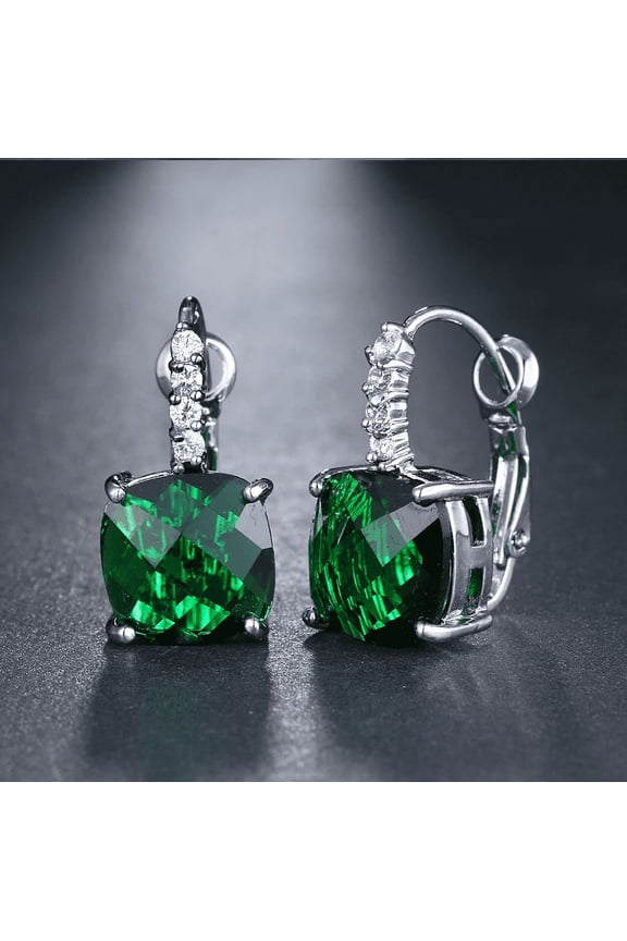 Pure - IOBI Crystals Royal Emerald Drop Earrings