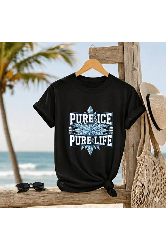 Pure Ice Pure Water Refreshing Frozen Cube Beverage Design Unisex T-Shirt, up to size 5XL