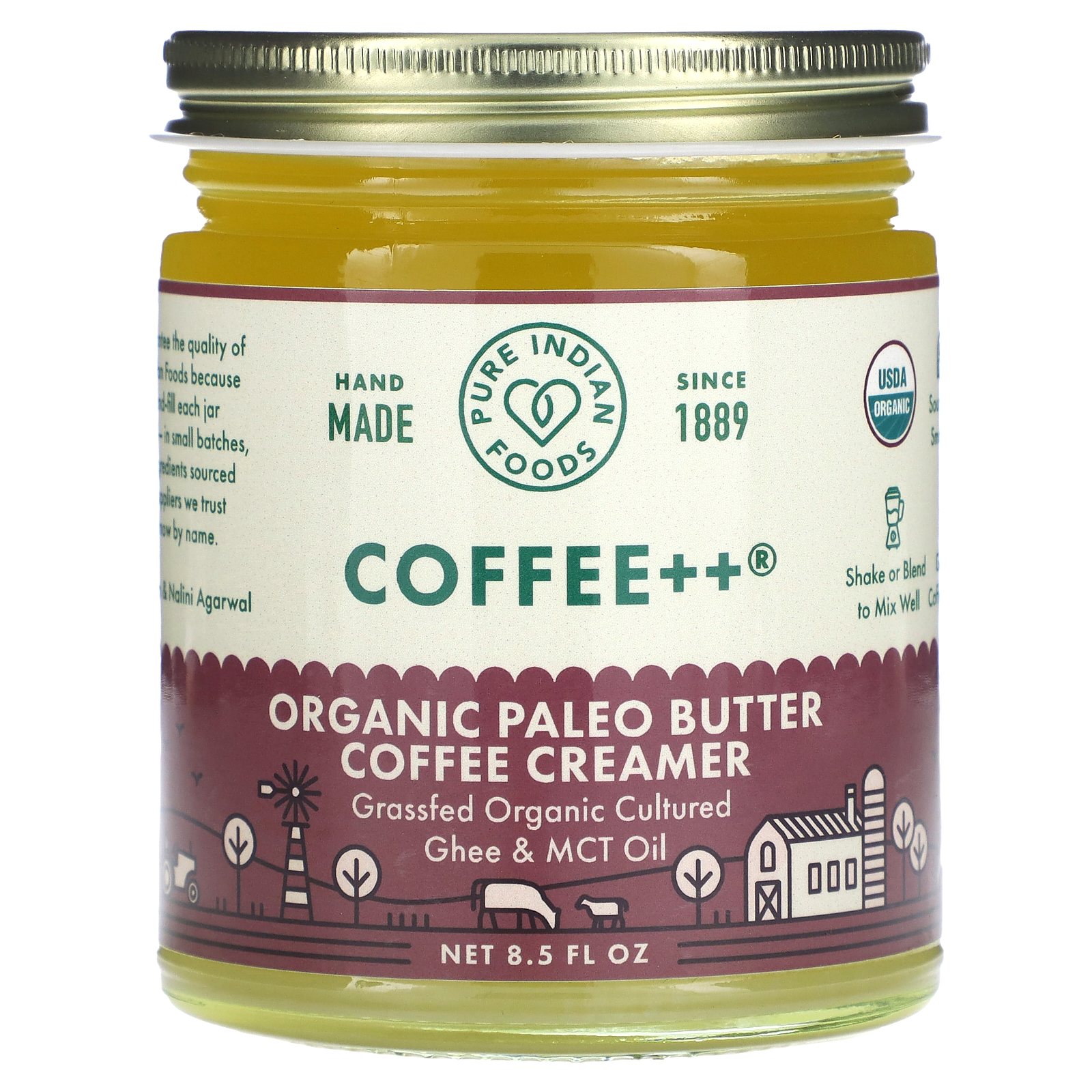 Pure Indian Foods Coffee++ Paleo Creamer Ghee & MCT Oil Blend 8.5
