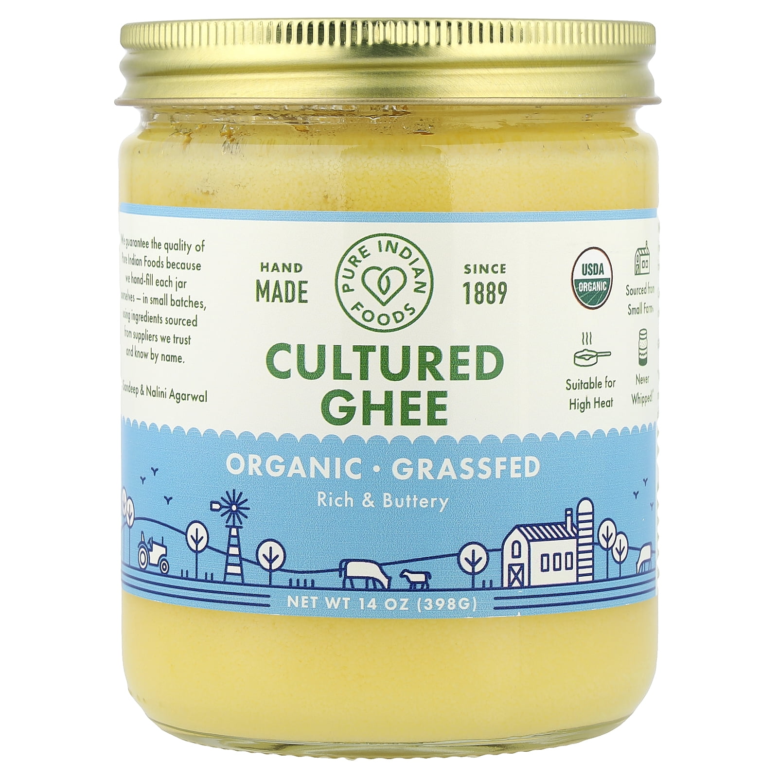 Pure Indian Foods - Grassfed Organic Cultured Ghee - 14 oz.