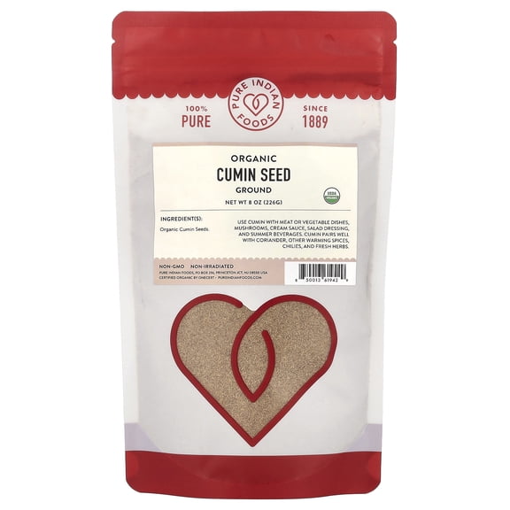 Pure Indian Foods Organic Cumin Seed, Ground, 8 oz (226 g)