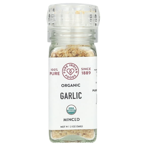 Pure Indian Foods Organic Garlic, Minced, 2 oz (56 g)