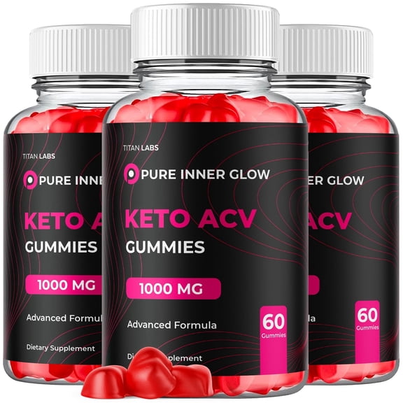 Pure Inner Glow Maximum Strength ACV Gummies Advanced Apple Cider Vinegar Supplement 1000MG Formula 180 Gummies