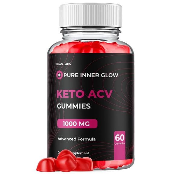 Pure Inner Glow Maximum Strength ACV Gummies Advanced Apple Cider Vinegar Supplement 1000MG Formula 60 Gummies