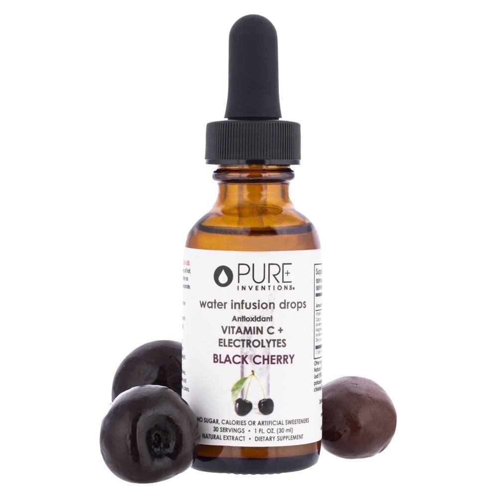 Pure Inventions Black Cherry Water Enhancer, Vitamin C + Electrolytes, Sugar-Free, 30 Servings